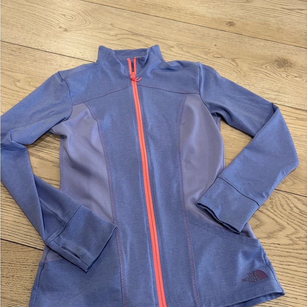 The North Face Lavender Full-Zip Jacket with Coral Zipper